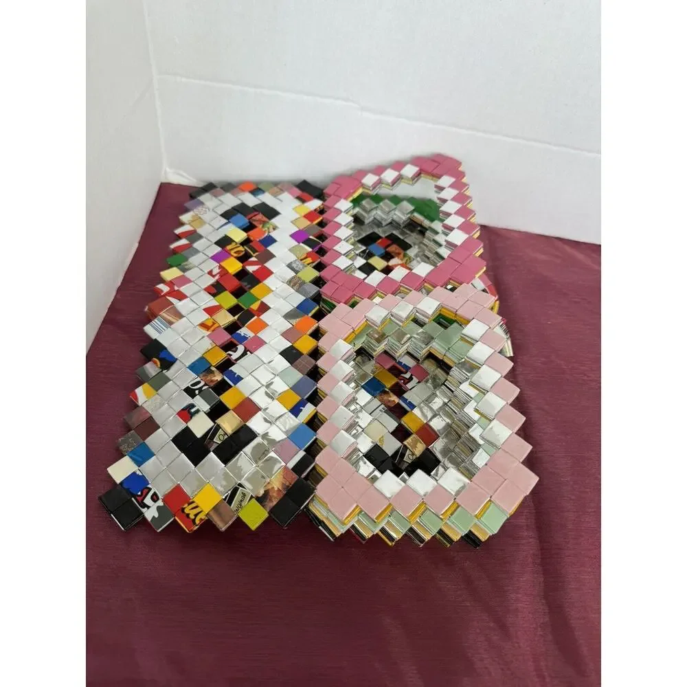 Woven Candy Snack Wrapper Picture Album Recycled Handmade Colorful Art 12 Photos